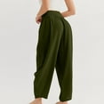 thumbnail image 3 of gbyLJF Women's Summer High Waisted Baggy Wide Leg Pants Casual Ankle Length Trouser 2024 Trendy Street Trousers with Pockets, 3 of 5