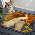 thumbnail image 3 of 2x3 Ft Entryway Area Rug, White Peacock Kitchen Rug Runner Washable Floor Mat, Retro Garden Botanical Floral Non Slip Indoor Door Mat Throw Carpet for Bathroom Living Room Bedroom, 3 of 8