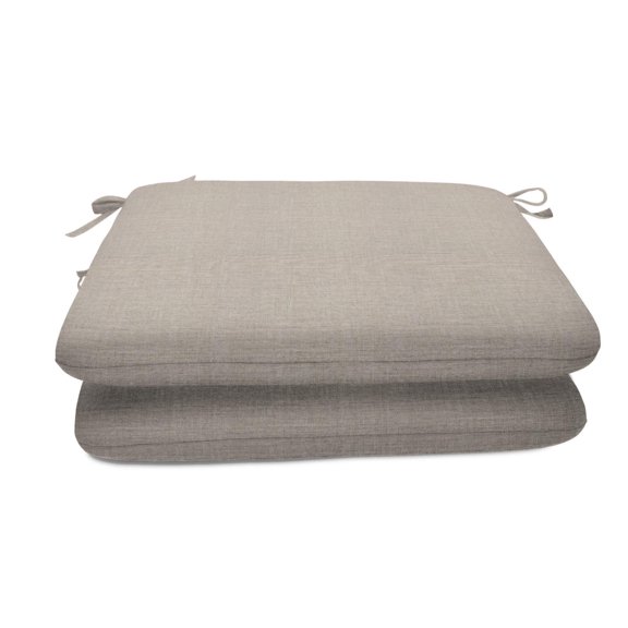 Casual Cushion Outdoor Chair Cushion, Sunbrella Fade & Water Resistant for Patio Dining Chairs, Kitchen & Porch Benches, 20"W x 18"D, 2.5" thick, Reversible, Cast Silver