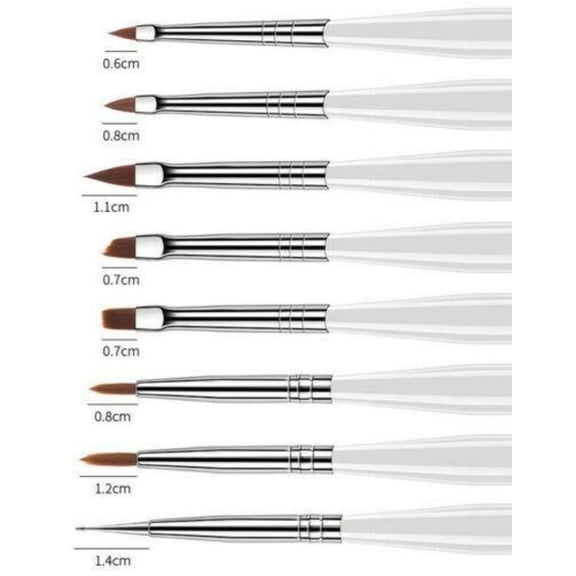 8-Piece Multicolor Nail Art Brushes & Pens Set with 8 Nail Brushes, Brush Tip