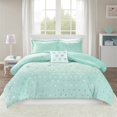 thumbnail image 2 of Couette Contemporaine Imprimée 100 % Polyester en Aqua/argent, 2 of 13