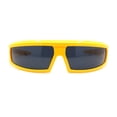 thumbnail image 2 of Robotic Futurism Streamline Wrap Arm Rectangular Plastic Sunglasses Yellow - Black, 2 of 4