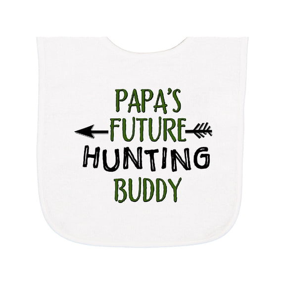 Inktastic Papas Future Hunting Buddy Baby Terry Cloth Bib