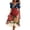 Light Blue, variant on Casual Summer Dresses for Women 4th of July American Flag Short Sleeve Wrap V Neck Tie Waist A-Line Flowy Midi Sundress