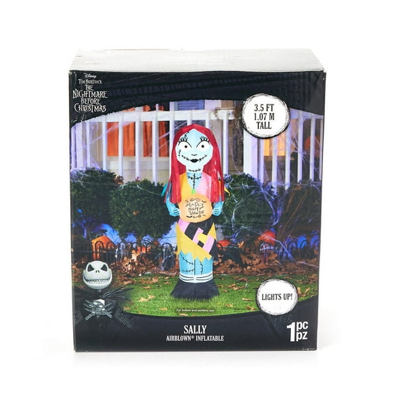 Gemmy Airblown Inflatable Sally w/Pumpkin Disney, 3.5 ft Tall, Multicolored