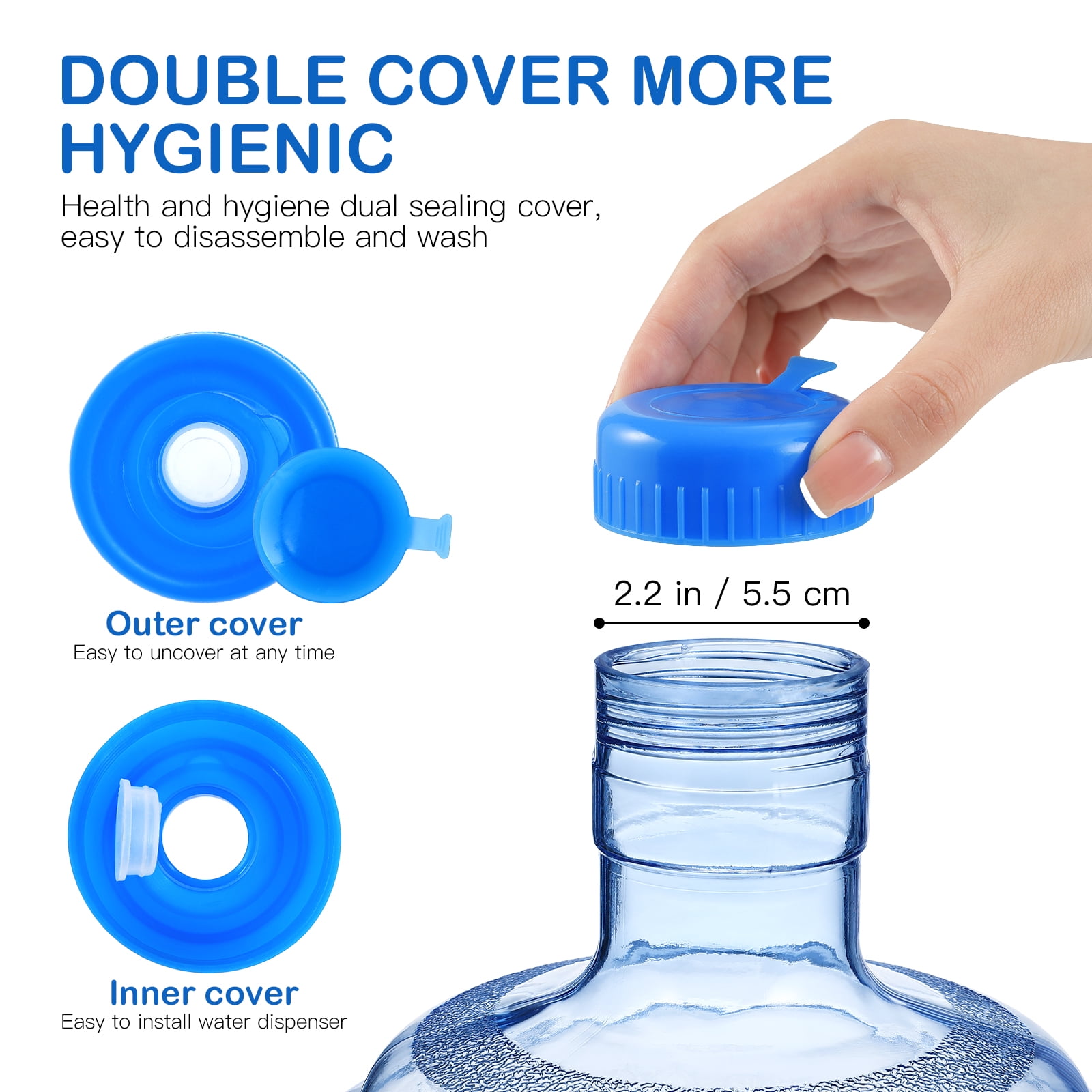 Melantax 5L Mineral Water Bottle Water Container Portable Bucket with Handle Portable Suitable for Car Transport Camping