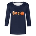 thumbnail image 4 of KIHOUT Hauts en Liquidation, Chemises à Manches 3/4 pour Femmes, Blouse Imprimée Graphique d'Automne, Col Rond, T-shirts Décontractés Amples, Chandails en Molleton, Blouse, 4 of 4