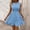 Sky Blue, variant on QUNYINEY Sleeveless Womens Dresses Mini Boho Summer A Line Sundress Casual Ruffle Slim Fit Crew Neck Dresses