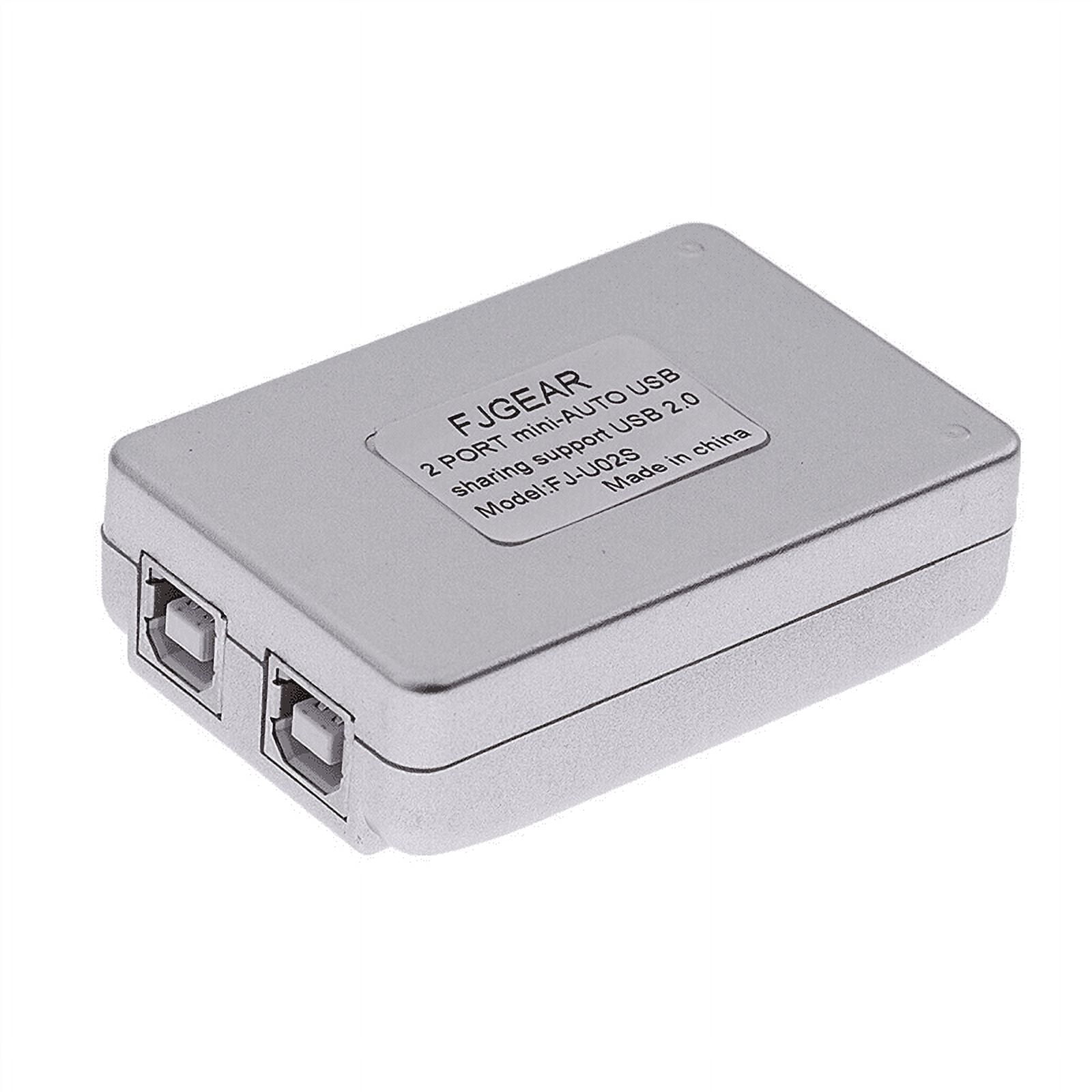 5X USB 2.0 Auto Sharing Switch 2 Port HUB Adapter Switcher for 2 PC Printer USB Switch Devices Support,5 x switcher,Silver