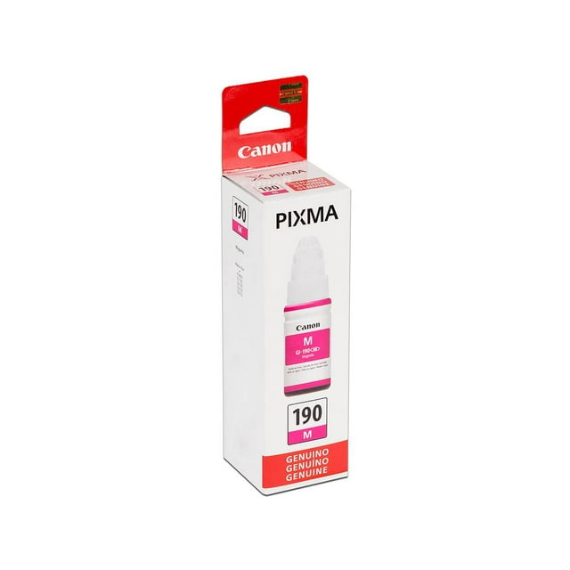 Botella de Tinta Magenta Canon GI-190 M, Modelo: 0669C001AB. Canon 0669C001AB