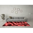 thumbnail image 3 of Ahgly Company Indoor Round Abstract Red Modern Area Rugs, 3' Round, 3 of 4