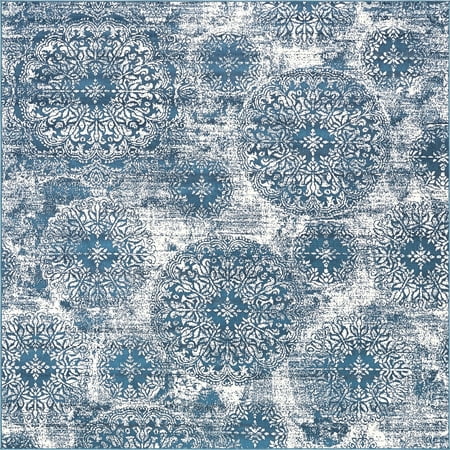 Unique Loom Grand Sofia Rug , 8 0u0022 x 8 0u0022 ,Blue
