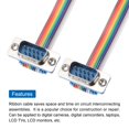 thumbnail image 4 of IDC Rainbow Wire Flat Ribbon Cable DB9 Male to DB9 Male 3.9 Inch Length 2.54mm Pitch Breadboard Jumper Wires for Electronic Projects, 4 of 5