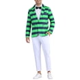 thumbnail image 2 of Inspire Chic Chaquetas Deportivas a Rayas para Hombres, Blazers de Promoción de Un Solo Botón con Solapa Notch 2XL Verde, 2 of 6