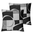 thumbnail image 2 of Wuche Grey Black White Throw Pillow Covers 20x20 Set of 2 Abstract Swirls Square Cushion Covers Geometric Stripe Modern Creative Decorative Multiple specifications, 2 of 6