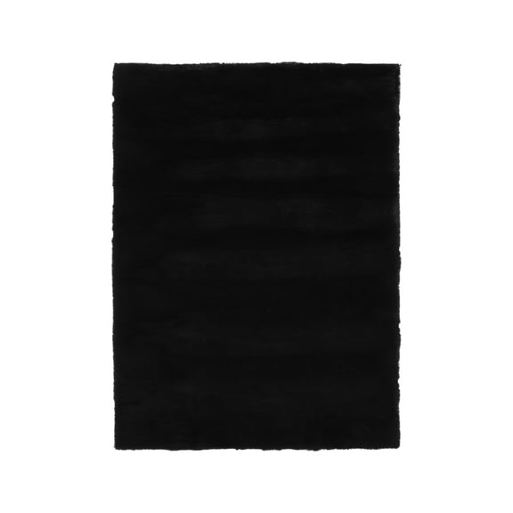 United Weavers Lavish Solid Area Rug 150 25170 Plush Black, 4' x 6'