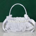 thumbnail image 3 of 2Pcs White Flower Girls Basket Wedding Basket for Flower Bride/Kids,A, 3 of 5