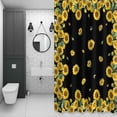 thumbnail image 4 of Farmhouse Vintage Shower Curtain for Bathroom Decor, Sunflowers Floral Botanical Black Background Waterproof Fabric Shower Curtain, 48"x72" Set with 12 Hooks, 4 of 9