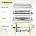 thumbnail image 4 of 4 Pack Chafing Dish Buffet, 8 Qt Stainless Steel Chafer Buffet Servers and Warmers Sets with Lid Folding Frame, Rectangular Chafing Dishes for Parties, Weddings, Catering Events, Silver, 4 of 7