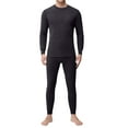 thumbnail image 2 of Dresfit Long Johns for Men 2 Pack Cold Weather Long Sleeve Fleece Lined Base Layer Set Crew Neck Warm Atheletic Cotton Loungewear Big and Tall Solid Dark Gray L, 2 of 4