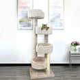 thumbnail image 3 of New Cat Condos Large Cat Stairway, Modern Multi-Level Cat Tree Cat Tower for Indoor Cats-Color:Beige, 3 of 3