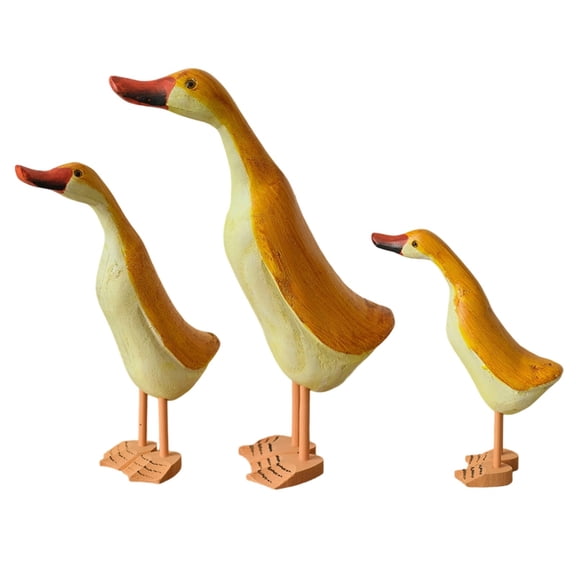 7829 Wooden Duck Figurine Standing Duck Statue Decorative OrnamentAn1ma1Sculptures