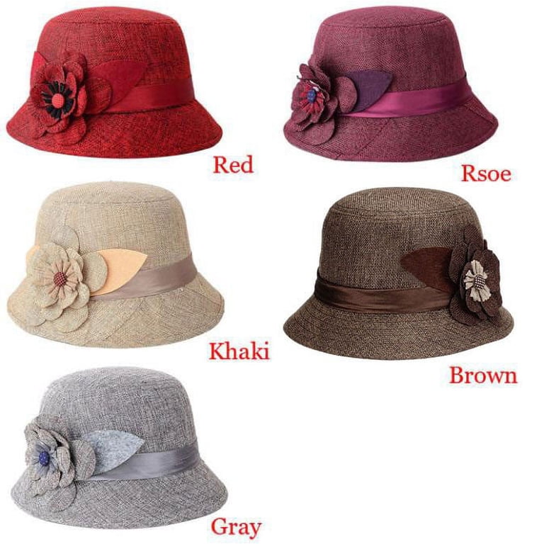 4461 Derby Hat Church Tea Party Wedding Cloche Bowler Bucket Hats Red Cloche Bucket Hat Church Derby Hats Sun Hat Bowler Hat  main image 4