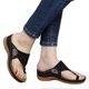 thumbnail image 3 of Women's Wedge Flip Flops Arch Support High Increased Solid Color Sandals For Daily Work Party Shoes, 3 of 4