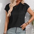 thumbnail image 3 of Baywell 2024 Women's Summer New Casual Round Neck T-Shirt Shirt Top with Pocket S-2XL Size, 3 of 7