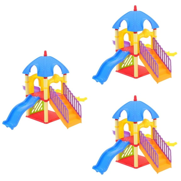 3 Pieces Slide Toys Park Bounce Decoration Car Kids Bookshelf Child