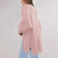 thumbnail image 6 of BADHUB Women's 2025 Open Front Chunky Cardigans Lantern Long Sleeve Oversized Knit Outwear with Pocket Pink L, 6 of 6