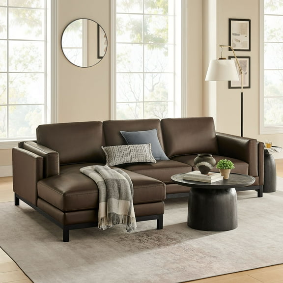 Modway Roscoe Left-Facing Vegan Leather Sectional Sofa with Chaise in Espr