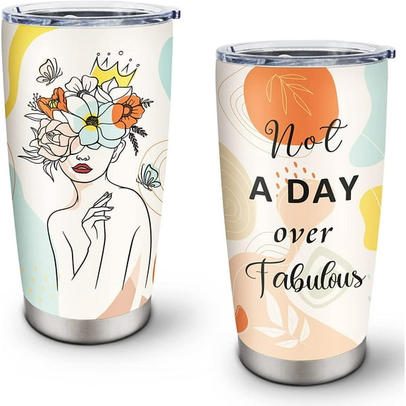 Birthday Gifts For Women Tumbler 20OZ, Womens Birthday Gifts - Not a Day Over Fabulous - Funny Gifts For Women Friends, Mom Birthday Gifts, Birthday Gifts For Her Wife Sister Friend Coffee Cup 1pc