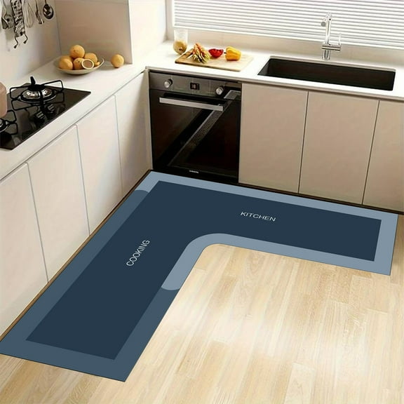 L Corner Kitchen Rug, Absorbent Non-Slip Mats, Living Room Floor Mats, Washable Kitchen Mats for Cooking, Foot Mats, Home Decor for Kitchen