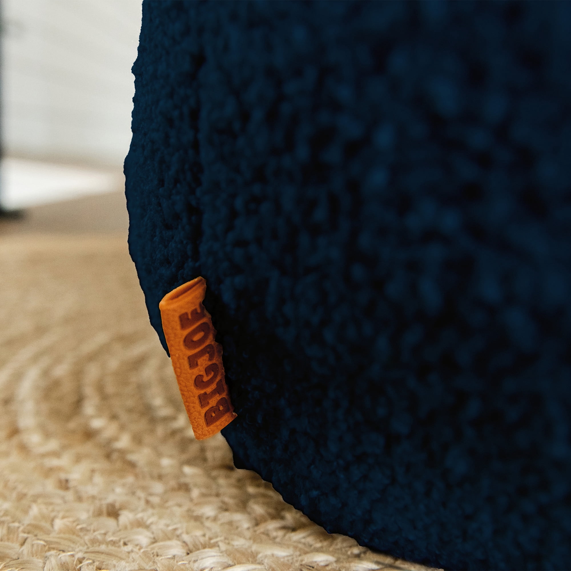 Big Joe Cloudberry Kids Foam-Filled Bean Bag Chair, Deep Blue Teddy Boucle