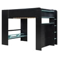 thumbnail image 6 of Full Size Wood Bunk Bed with height-adjustable Desk,Wardrobe,Ample Storage Space,and RGB Light, Blue, 6 of 10