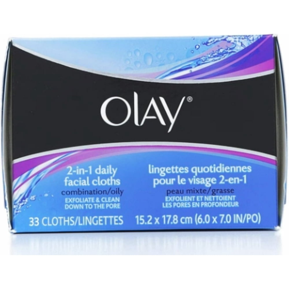 OLAY 2in1 Daily Facial Cloths 33 ea (Pack of 4)