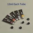 thumbnail image 4 of Graflsoa 30-Color Acrylic Paint Set with Metallic & Fluorescent Tones, 12ml Tubes, Waterproof Wall Art Kit, Compact & Portable Design, 4 of 6