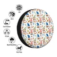 thumbnail image 4 of Salouo Barbecue Gnomes Print Spare Tire Cover 14-17 inch Spare Tire Protector Universal Tough Tire Wheel Cover for Trailer SUV and Truck-15 inch, 4 of 6