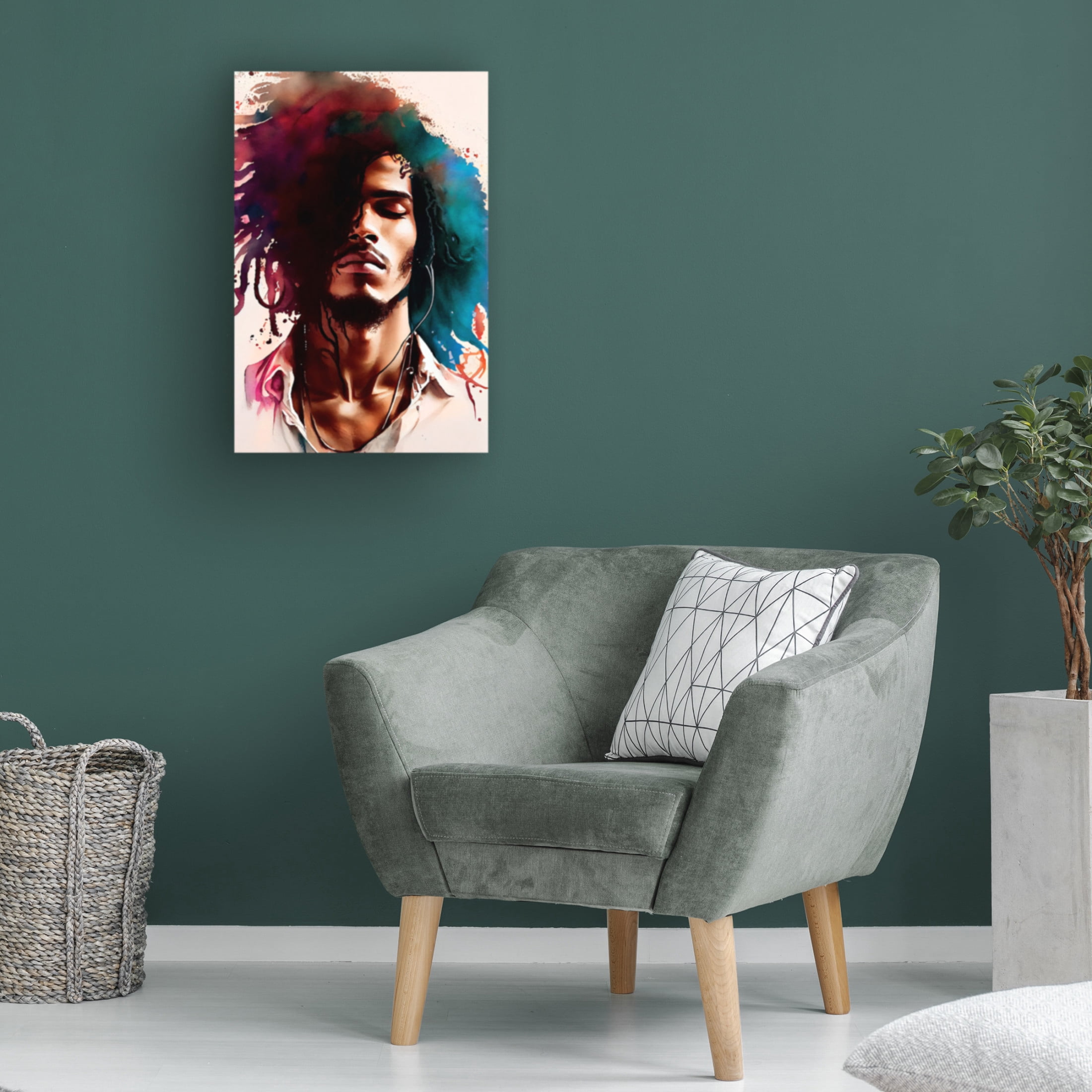 Canvas Wall Art - Sasha 'Music Man IV' Wall Art for Living Room, Bedroom, or Office Décor by Trademark Fine Art - 16 x 24 Inches