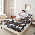 thumbnail image 4 of Castle Fairy Western Bull Skull Twin Sheet Sets 3pcs for Boys Girls,Farmhouse Cow Print Twin Fitted Sheet Microfiber,Wildlife Animal Hunting Breathable Flat Sheet,Super Cozy Room Decor, 4 of 7