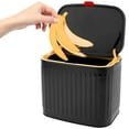 thumbnail image 3 of 1.05 Gallon Hanging Trash Can with Lid  Kitchen Wall Mounted Countertop Compost Bin  White, 3 of 10