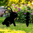 thumbnail image 6 of LSLJS Easter Bunny Yard Signs with Stakes, Easter Decorations Acrylic Hollow Black Rabbit Garden Stakes, Waterproof Outdoor Spring Decor Vintage Bunny Sign Party Favor Supplies for Lawn Patio Yard, 6 of 8