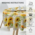 thumbnail image 6 of Vintage Sunflower Floral Round Tablecloth 60 Inch, Decorative Holiday Home Party Table Cloth for Kitchen Dining Picnic Table Cover, 6 of 6