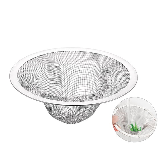 WASHWEPE Kitchen Sink Drain Filter Basket Stainless Steel Silver 4Pcs 11.8x11.8x1.8in