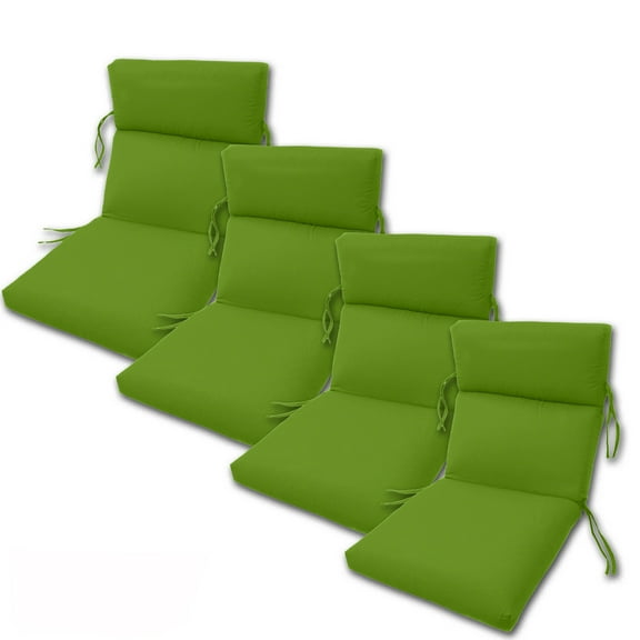 SET OF 4 OUTDOOR CHANNELED CHAIR CUSHIONS 22W x 44L x 3H Hinge at 24" in Sunbrella Fabric Macaw by Comfort Classics Inc.