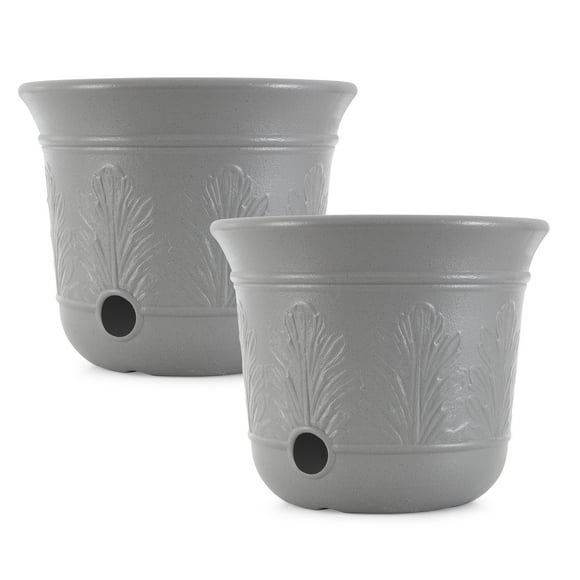 Suncast CPLHPL100 5 Gallon Resin Pot for 300' Expandable Hose Gray (2 Pack)