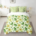thumbnail image 2 of Erosebridal Green Avocado Bedding Sets Full Size, Cartoon Fruit Comforter Sets with Sheets, Leaf Plant Reversible Bedding Full Size, Microfiber Bedroom Decoration, 7 Pieces, 2 of 6