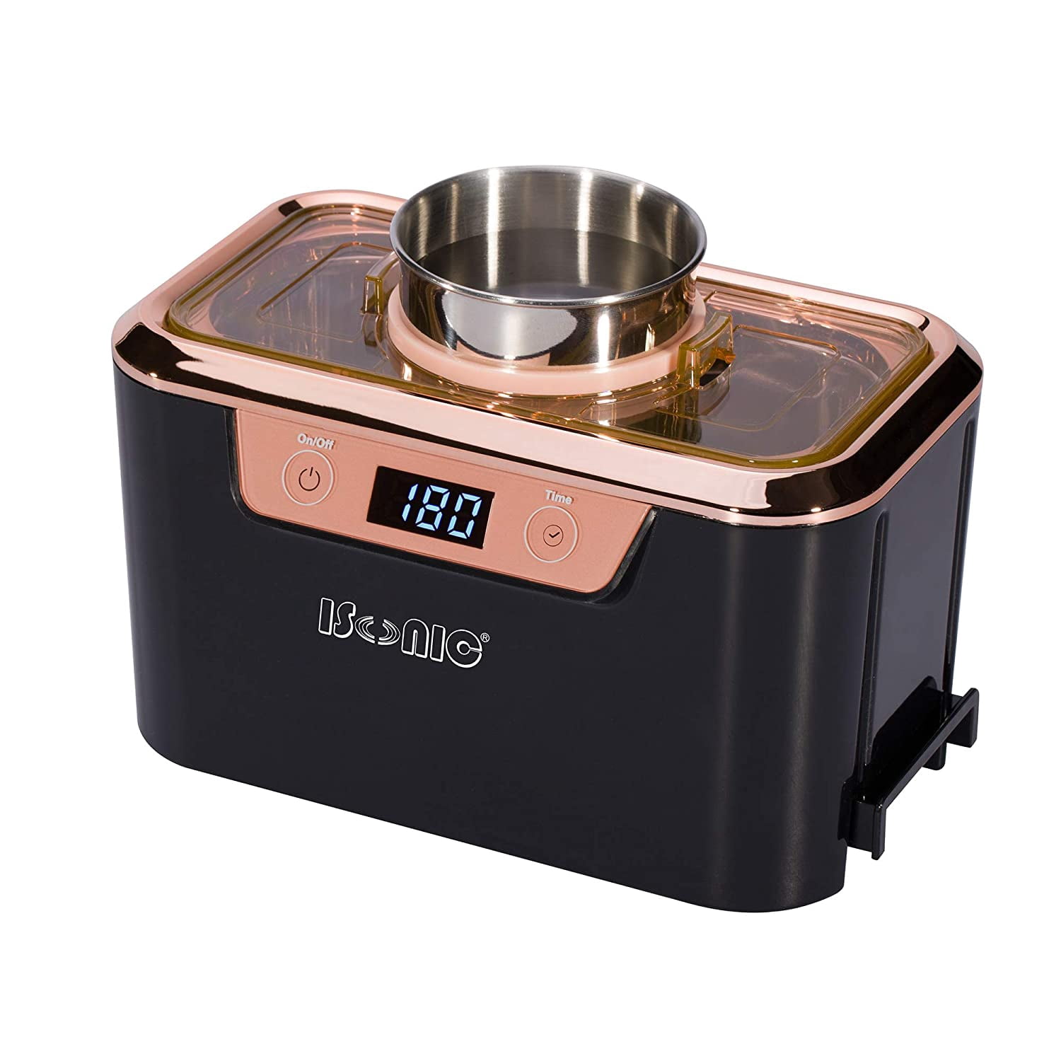 iSonic DS310 Ultrasonic Cleaner, 110 V, Stainless Steel Tank, with Stainless Steel Holder Set for Jewelry and Eyeglasses