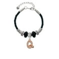 thumbnail image 2 of Delight Jewelry Rose Goldtone Crystal Initial - Q - Sister Celtic Knot Leather Bead Bracelet, 7"+2" Extender, 2 of 4